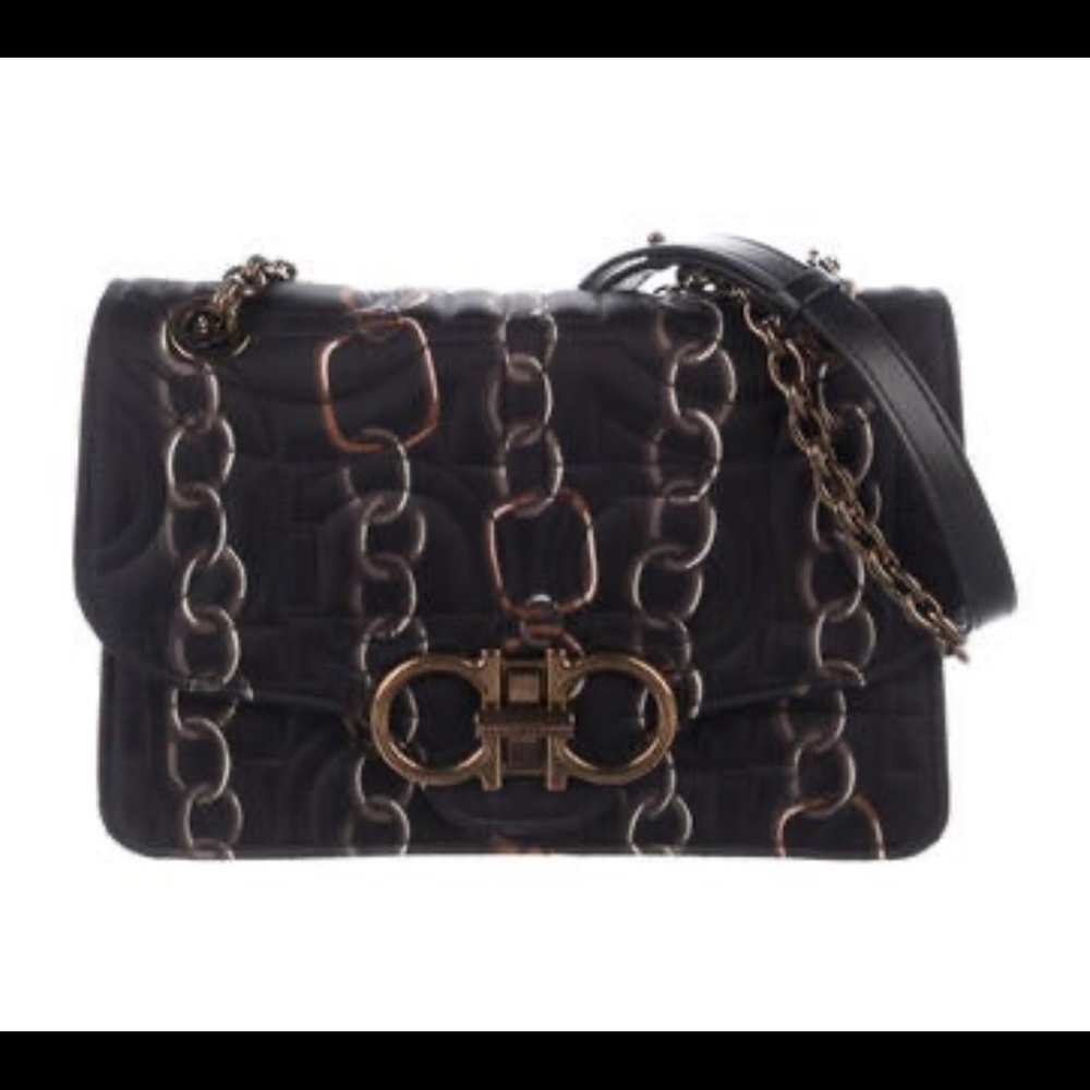 Salvatore Ferragamo print Gancio Cantene quilted Black Bag
